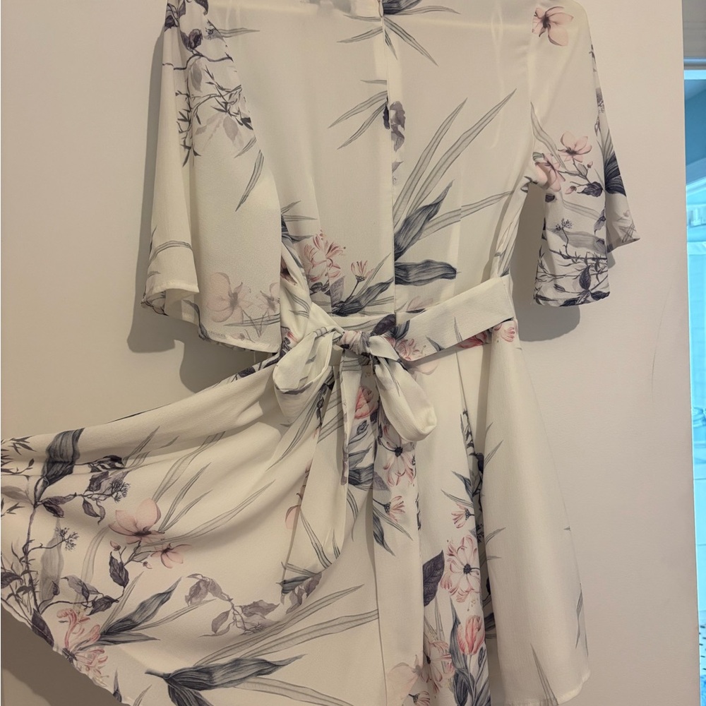 Floral Print White Romper